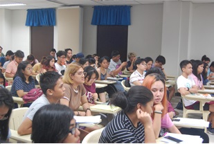 UPLB students intently listen to Dr. Cruz's presentation