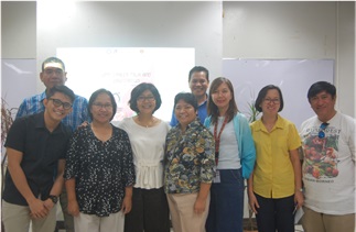 From left to right: (Prof. Dwight David A. Diestro, Prof. Mark Julius F. Eusebio, Prof. Ma. Victoria C. Rodriguez, Dr. Grace T. Cruz, Prof. Roselle V. Collado, Dr. Liza N. Comia, Prof. Alvaro N. Calara,  Prof. Rhina A. Boncocan, and Prof. Bing Baltazar Brillo)